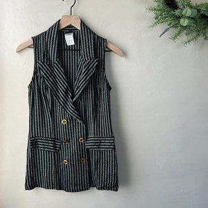 Vintage Judy Knapp Pinstriped Sleeveless Blazer